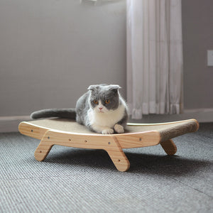 Wooden Cat Scratcher Lounge Bed