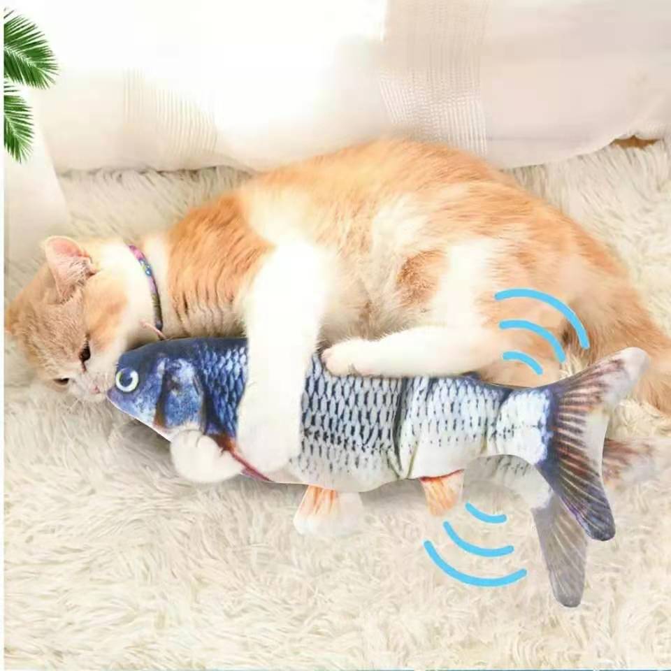 Jouet de poisson interactif avec chargeur USB pour chats