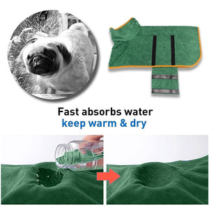 Manteau de séchage absorbant en microfibre pour animaux de compagnie