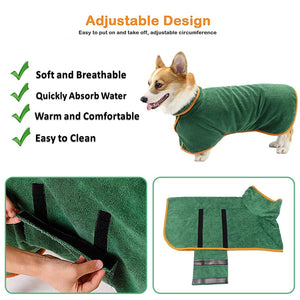 Manteau de séchage absorbant en microfibre pour animaux de compagnie